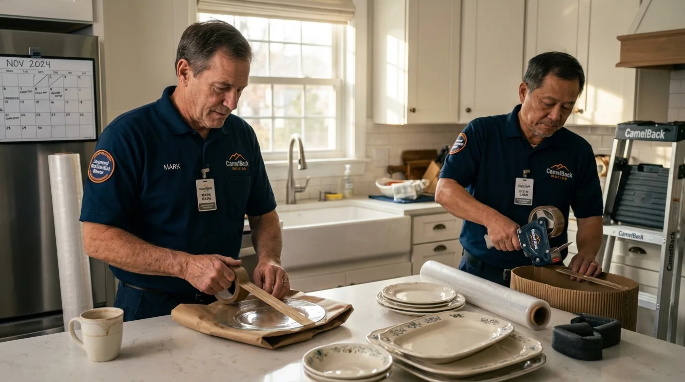 Professional crew packing kitchen dishware in Summit, MS