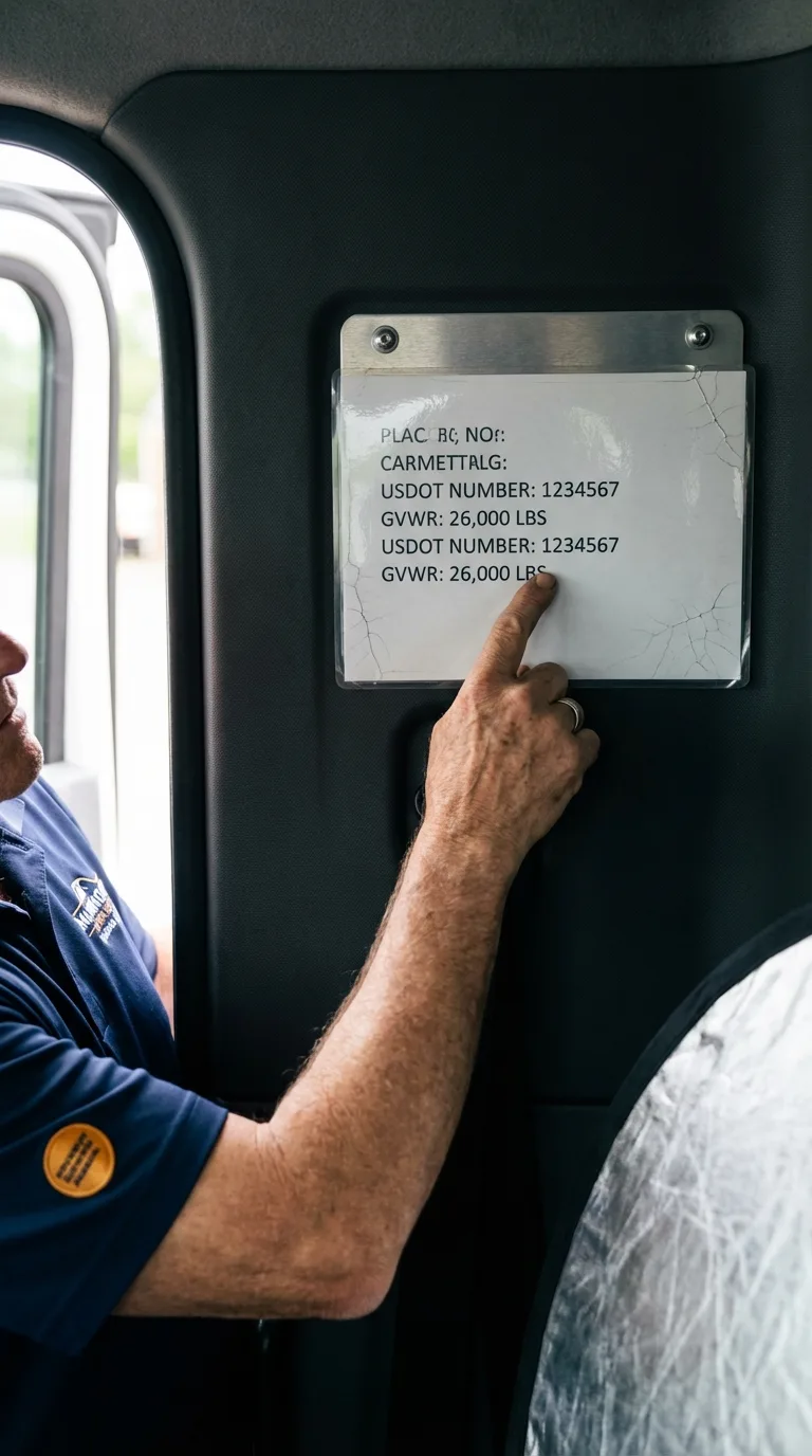 USDOT licensing placard verification in Summit